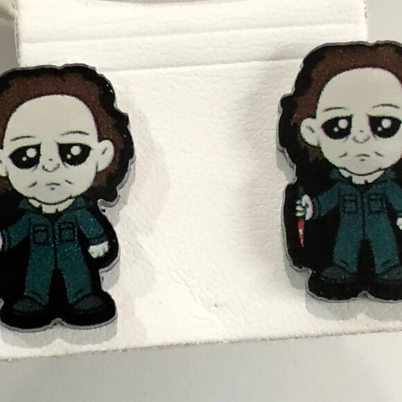 5/$20 Michael Myers Earrings Acrylic Horror Stud Earrings - Picture 5 of 6